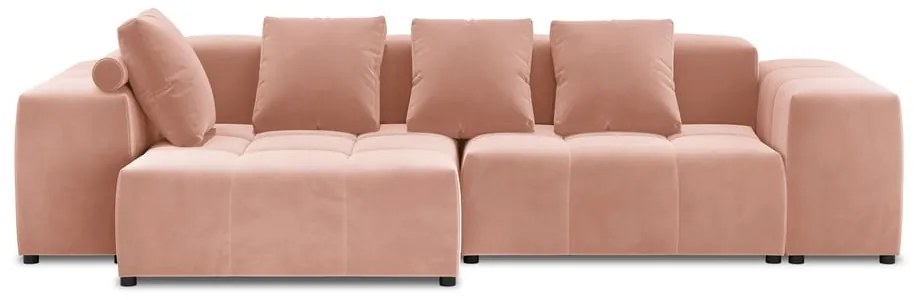 Rózsaszín bársony sarokkanapé (variálható) Rome Velvet - Cosmopolitan Design
