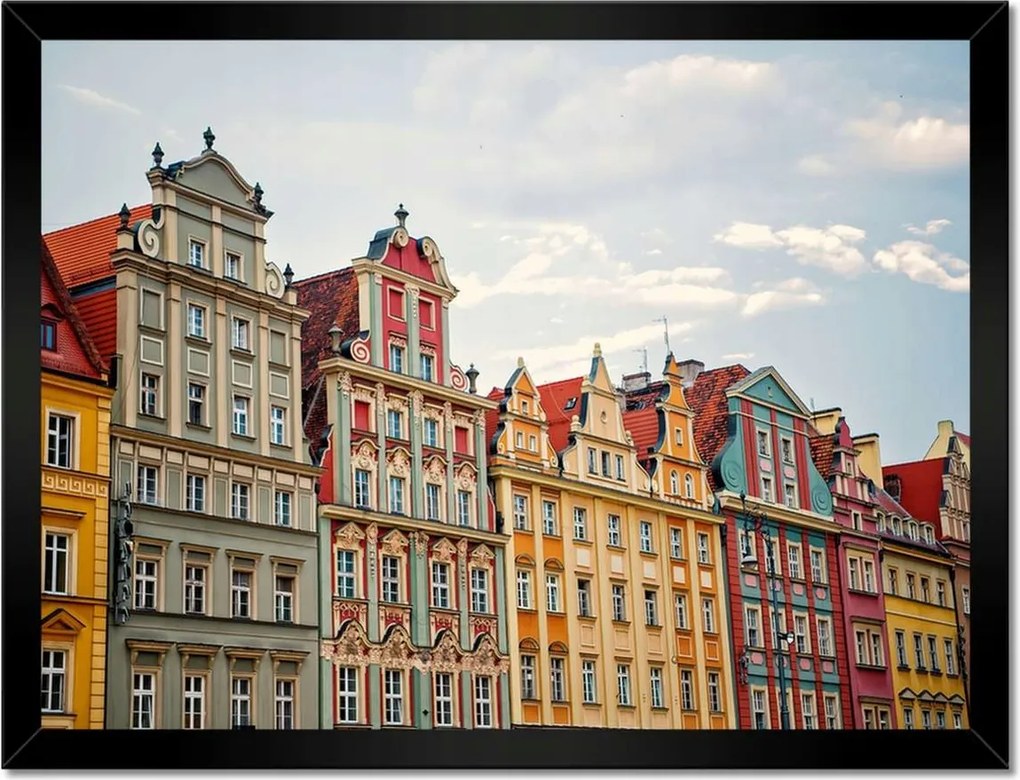 Poszterek keretben 40x30 Homlokzatok Piac Wroclawban