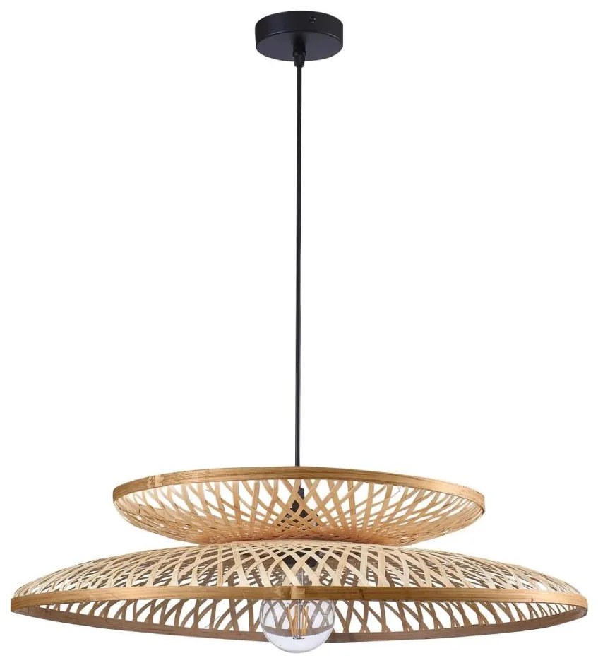 Csillár zsinóron BALI 1xE27/20W/230V átm. 60 cm bambusz