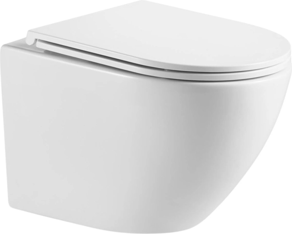 Akasztókészlet GEBERIT Duofix Basic + WC LENA Perem nélküli 48 x 36 cm + gomb + ülés, fehér, 3322XX00 + 39040100