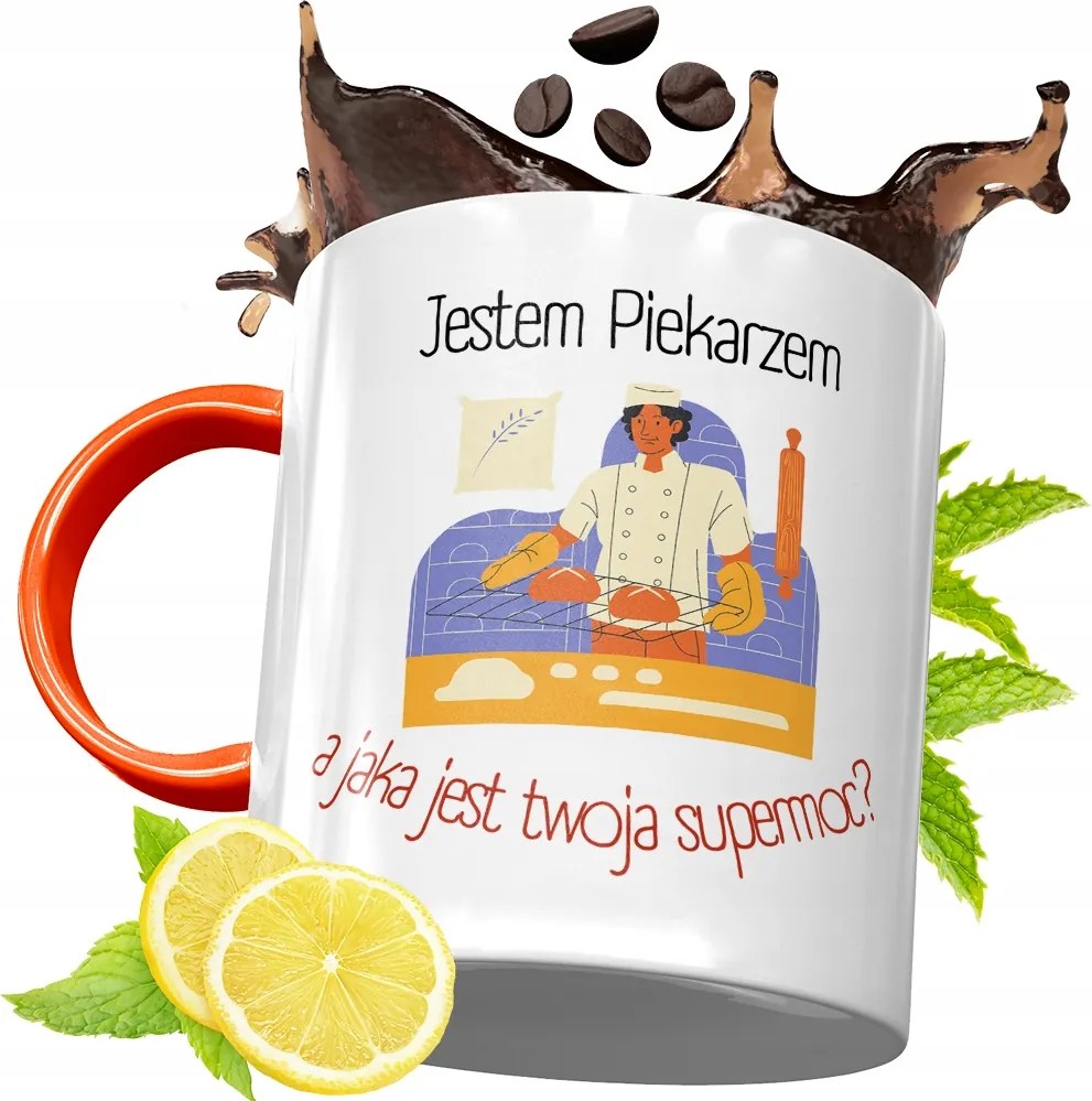 Narancssárga Bögre Péknek Ajándék fényképes nyomtatással