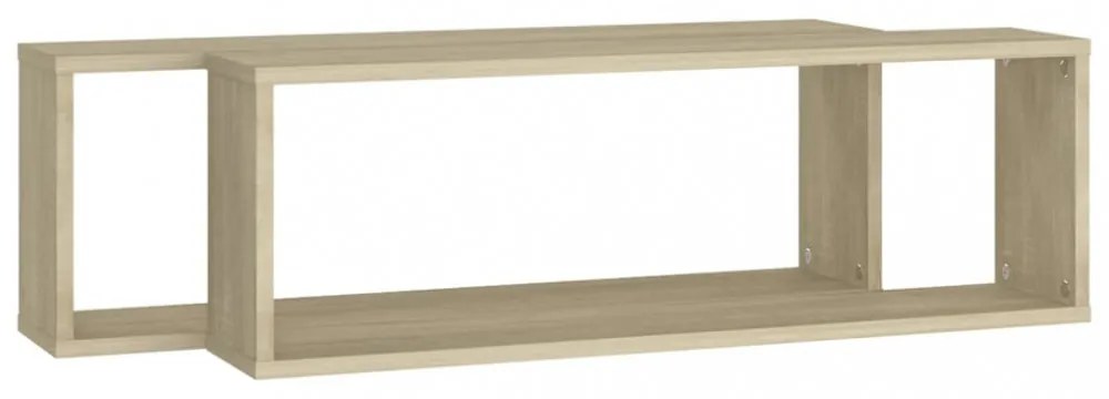 2 db sonoma tölgy színű szerelt fa fali polc 80 x 15 x 26,5 cm