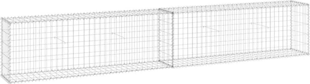 vidaXL horganyzott acél gabion fal fedéllel 300 x 30 x 50 cm
