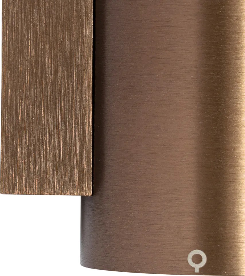 Okos fali lámpa sötét bronz kerek 2-lámpás 2 Wifi GU10 50mm-es izzóval - Sandy