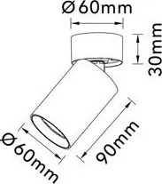 UNIVERSO Spot lámpatest 1xGU10 Max.35w IP20 Fehér D60x120mm