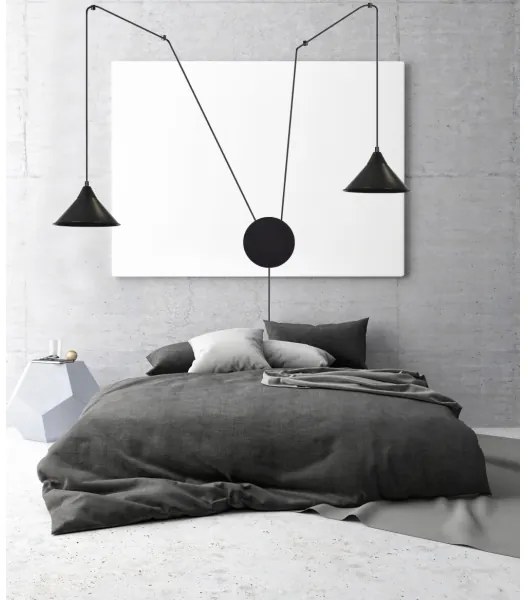 Csillár zsinóron ABRAMO 2xE27/15W/230V fekete