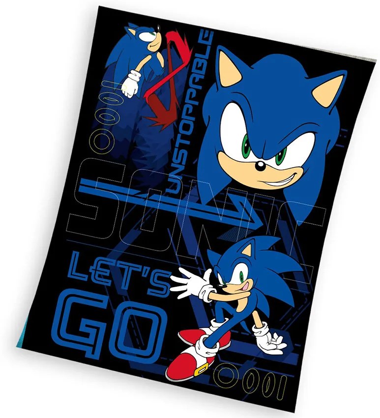 Carbotex Gyermek takaró Nezastavitelný Ježek Sonic, 130 x 170 cm
