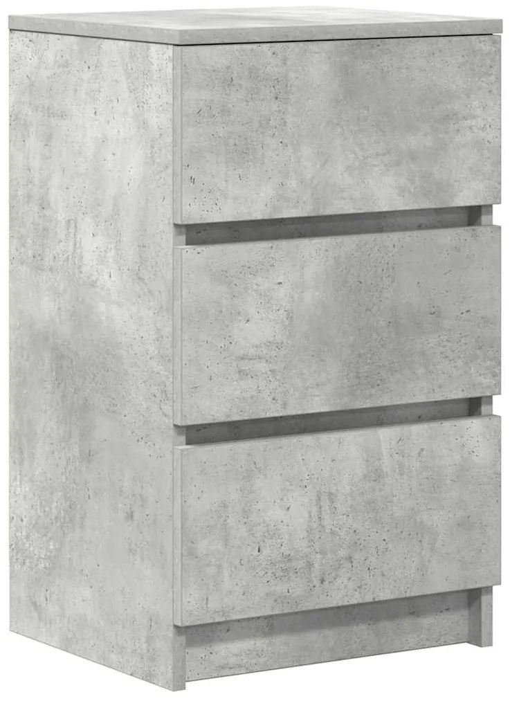 2 db betonszürke éjjeliszekrények 3 fiókkal 39x35x65 cm