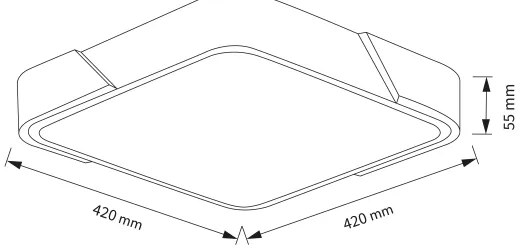 Brilagi - Fényerőszabályozható LED lámpatest PILANA LED/48W/230V tölgy/fekete 42x42 cm + távirányító