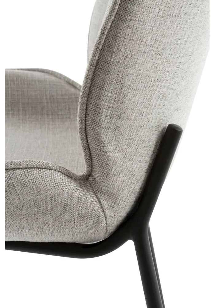 Hella szürke étkezőszék bársony kárpitozással és fém szerkezettel - Canett