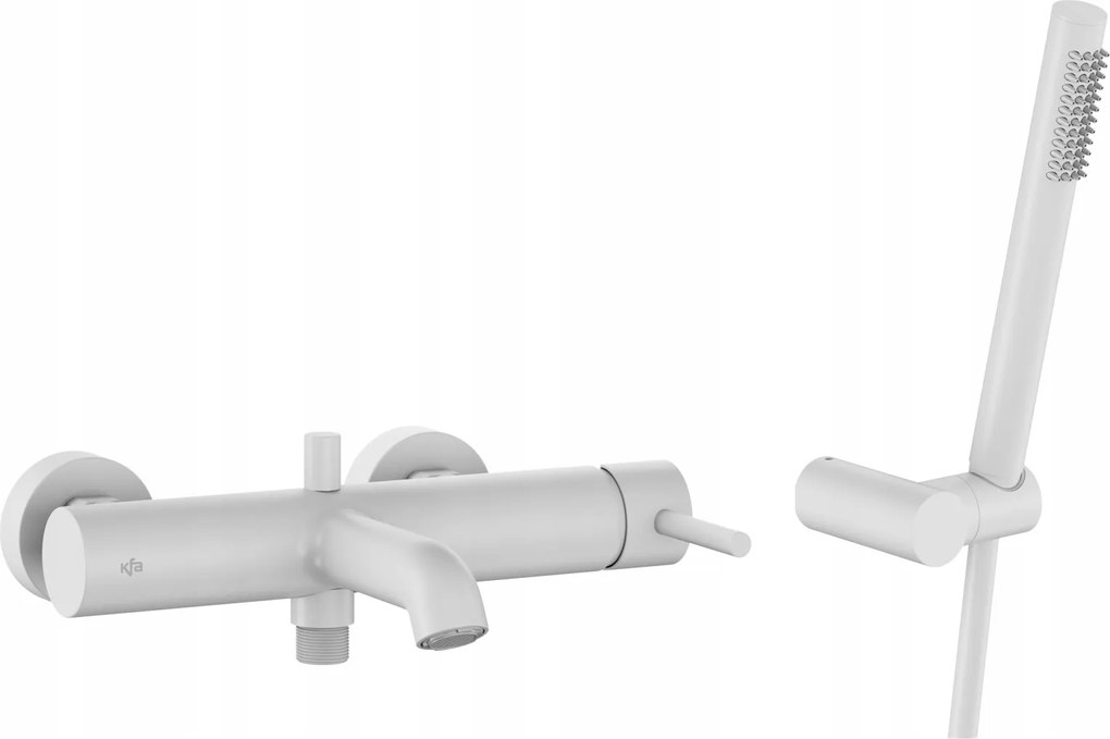 Kfa Kádtöltő Csaptelep Vízszintes Fali Moza Prémium Zuhanyszett, Fehér