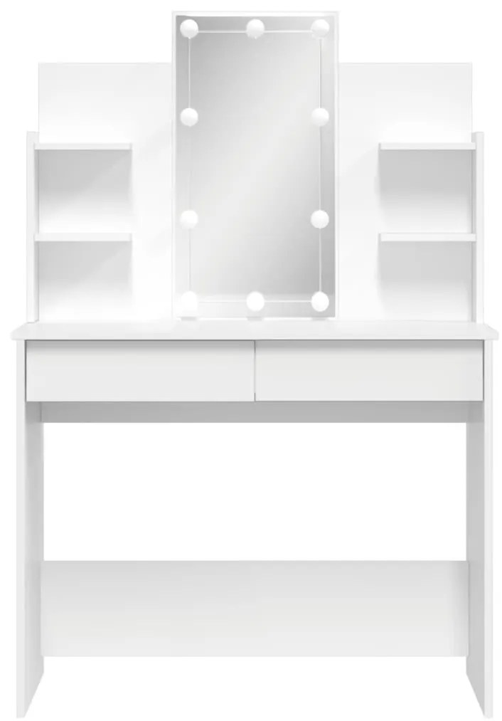 fehér fésülködőasztal LED-del 96x40x142 cm