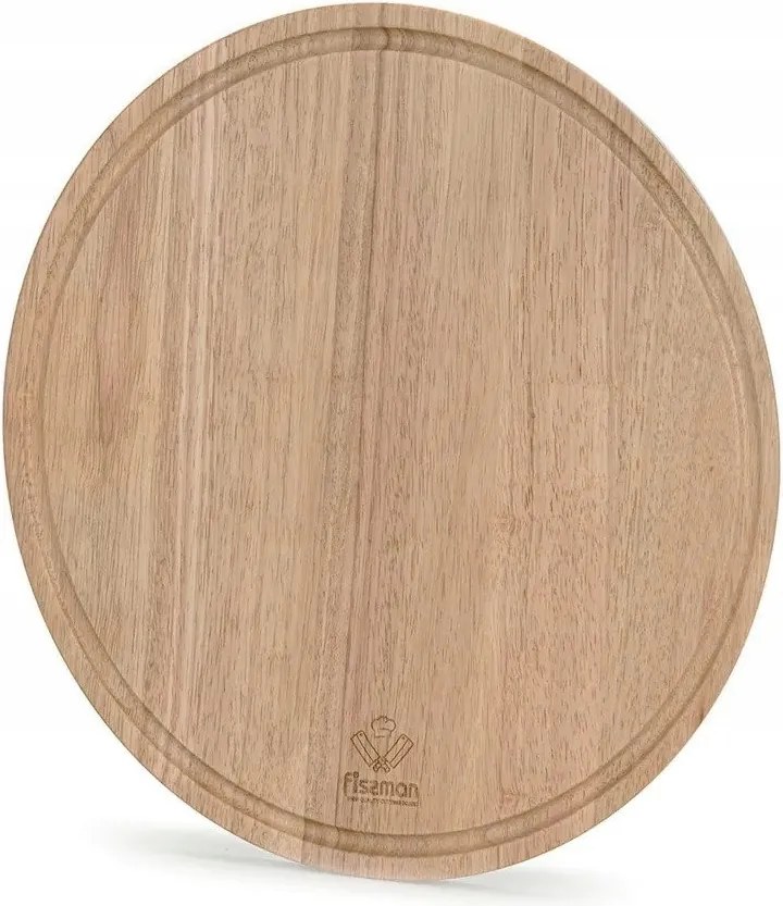 Vágódeszka Fissman kerek 35cm, kaucsukfa, antibakteriális