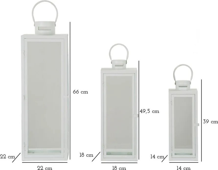Fém lámpás 3 db-os (magasság 66 cm) – Mauro Ferretti