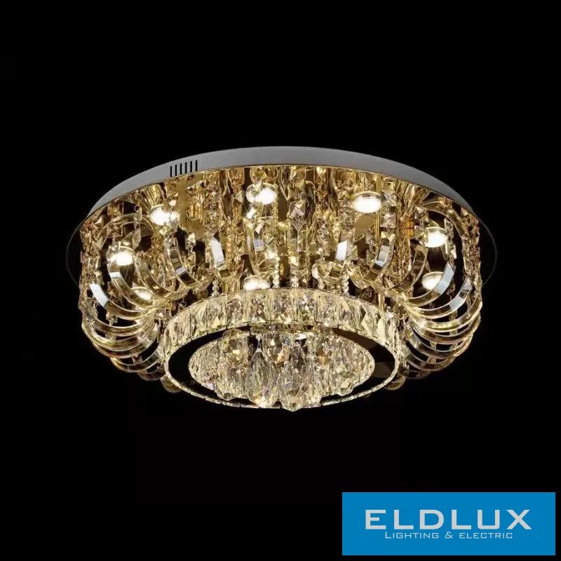 ELDLUX ELDSUN kristályüveg mennyezeti lámpa króm LED 53W CCT