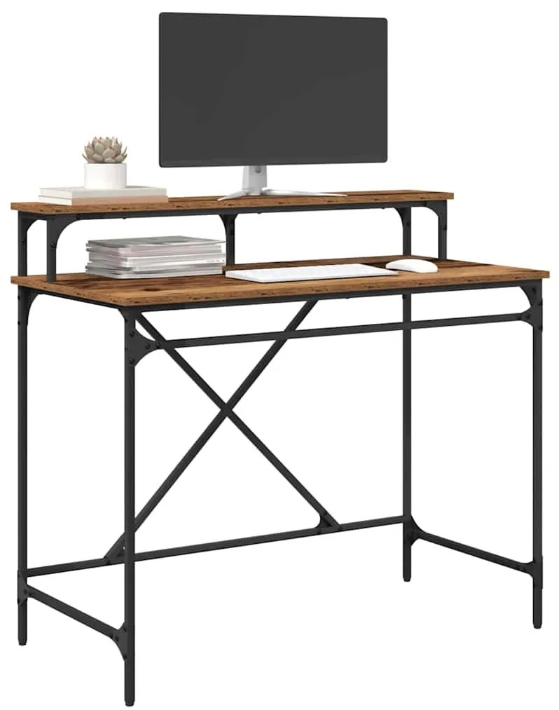 vidaXL Asztal Öreg fa 100 x 50 x 90 cm Faanyag