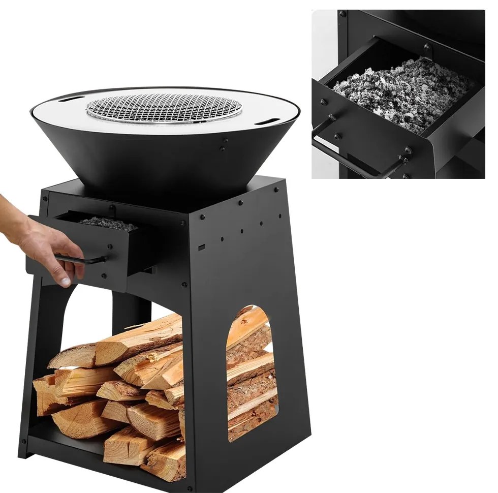Kerti grillsütő tárolóval
