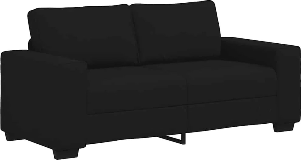 vidaXL kétszemélyes fekete szövetkanapé 180x77x82 cm