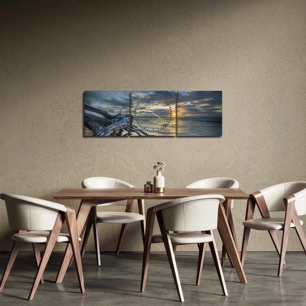 Tenger naplementekor képe (órával) (90x30 cm)