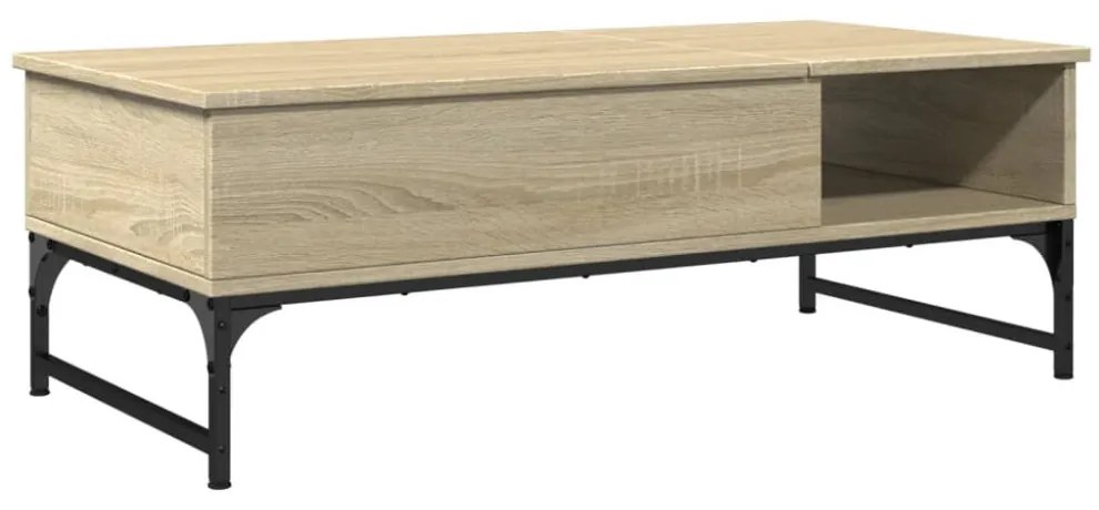 sonoma tölgy szerelt fa és fém dohányzóasztal 100 x 50 x 35 cm