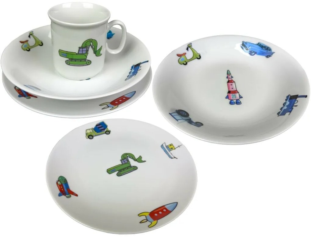 Thun 3 részes gyermek étkészlet Auto-Moto