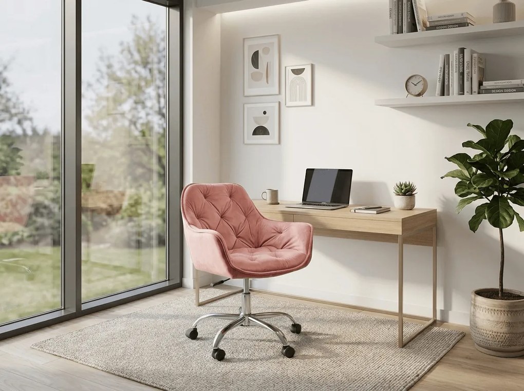Irodai szék Q-190 VELVET, óarany rózsaszínű