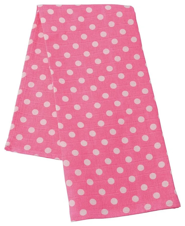 Pamut tetra pelenka New Baby Softy nyomtatott mintával 70 x 70 cm 4 db fehér-rózsaszín