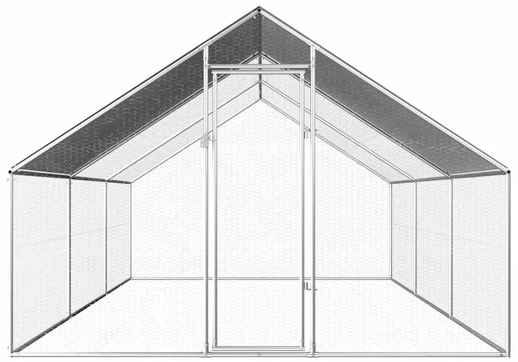 vidaXL kültéri horganyzott acél tyúkól 2,75 x 6 x 1,92 m
