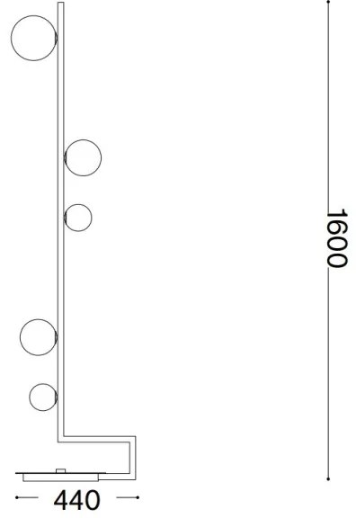 Ideal Lux - LED Állólámpa BIRDS 5xG9/3W/230V fekete/arany
