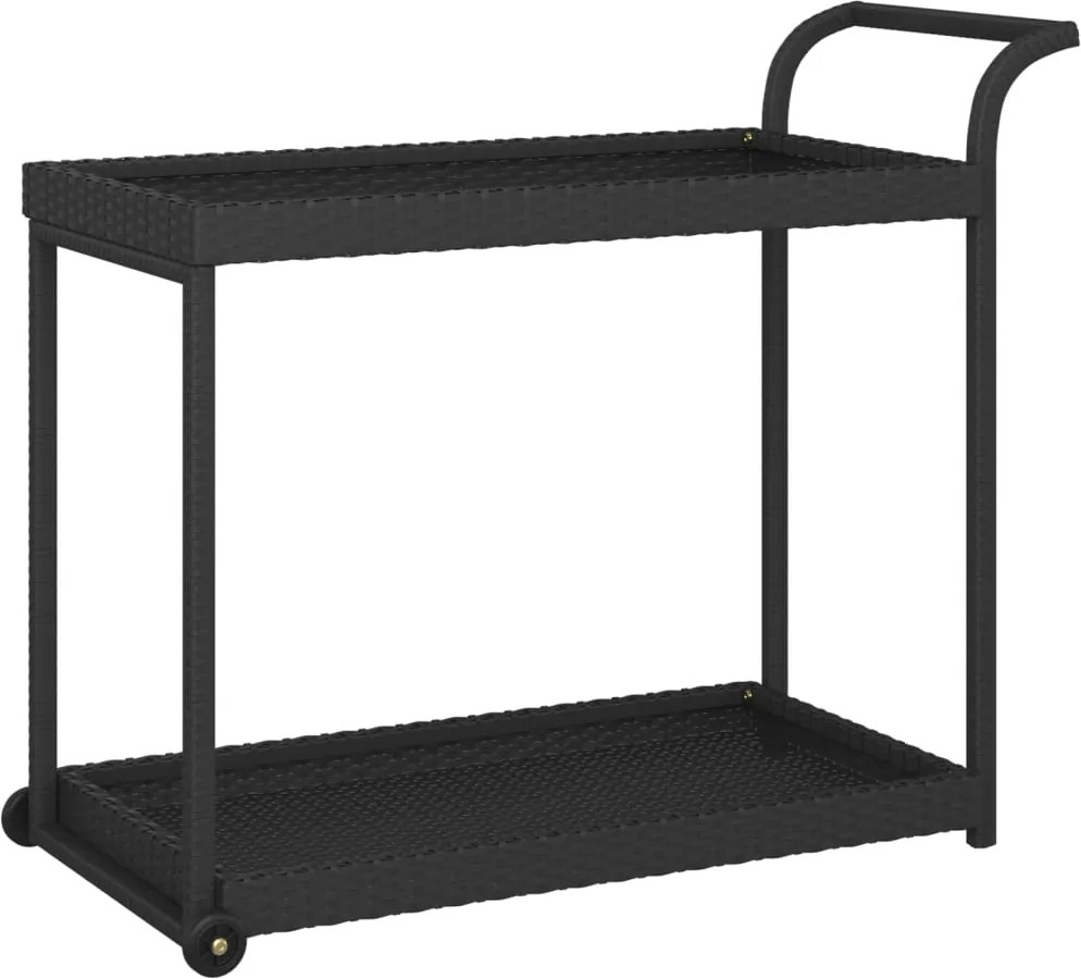 vidaXL fekete polyrattan bárkocsi 100 x 45 x 83 cm
