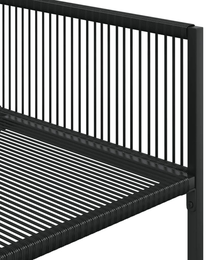 15 részes fekete polyrattan kerti étkezőgarnitúra
