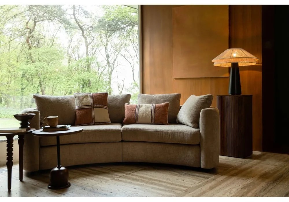 Fekete-fehér asztali lámpa textil búrával (magasság 62 cm) Elon – Dutchbone