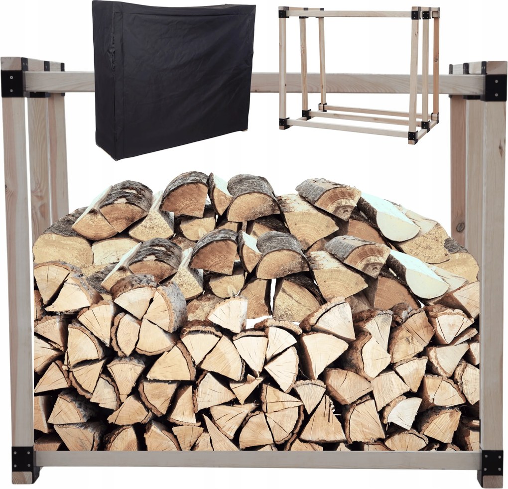 Kandalló fa állvány fa huzattal 1,1 m3 Öko Tömör