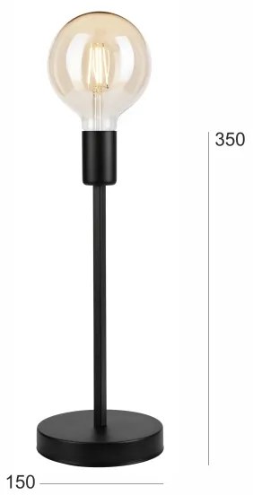 Asztali lámpa ASTRID 1xE27/60W/230V matt fekete