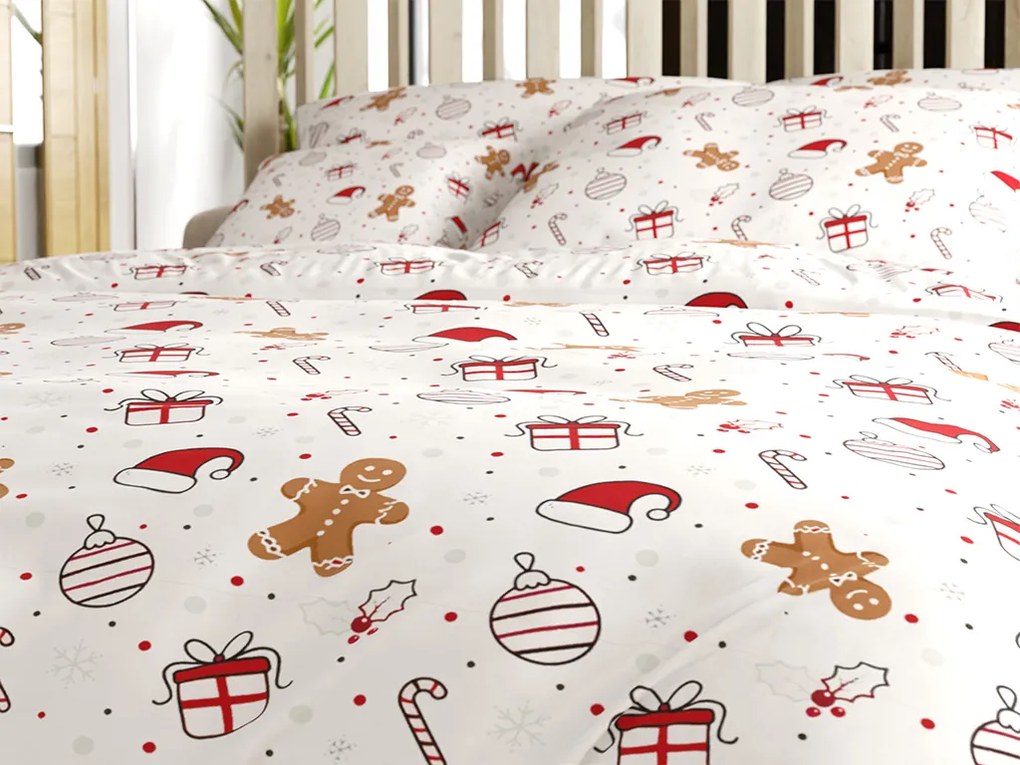 Pamut ágyneműhuzat GINGER JOY fehér Ágyneműhuzat mérete: 70 x 90 cm | 140 x 200 cm