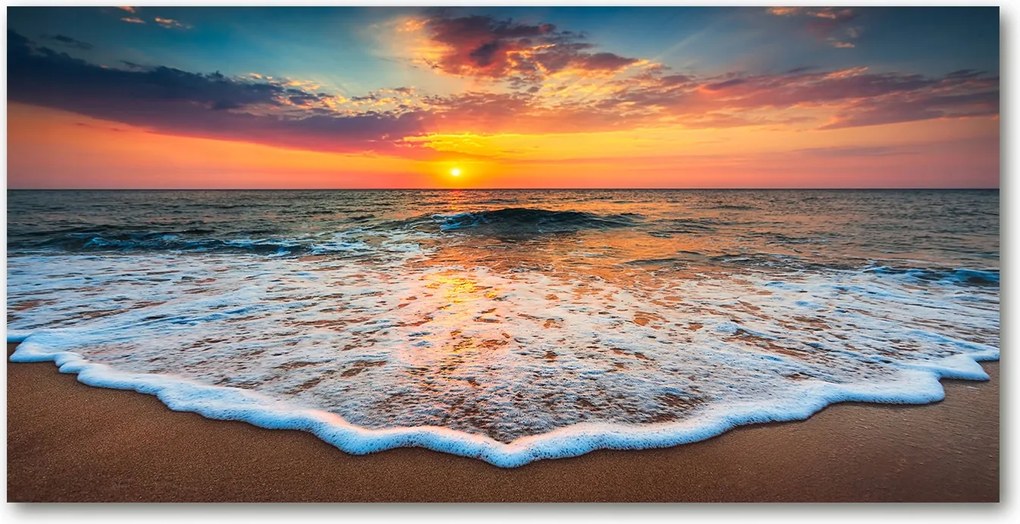 Fotó üvegkép Nyugat a tengerparton 140x70