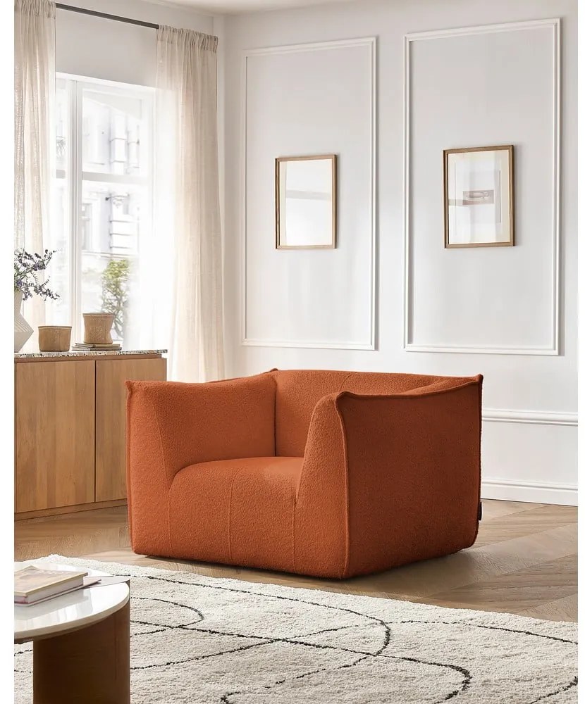 Narancssárga buklé fotel Giorgia – Bobochic Paris