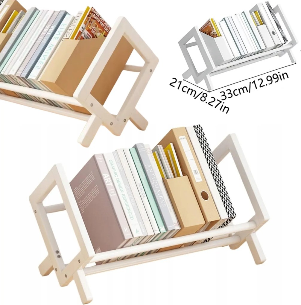 Polc Tartó Állvány Könyvtartó Állvány Íróasztal Rendszerező Bambusz 33CM