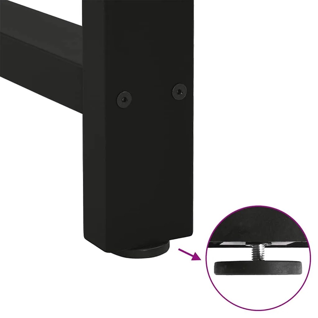 2 db fekete acél dohányzóasztal láb 60 x (30-31) cm