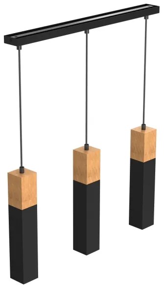 Csillár zsinóron TULUM 3xGU10/60W/230V fekete