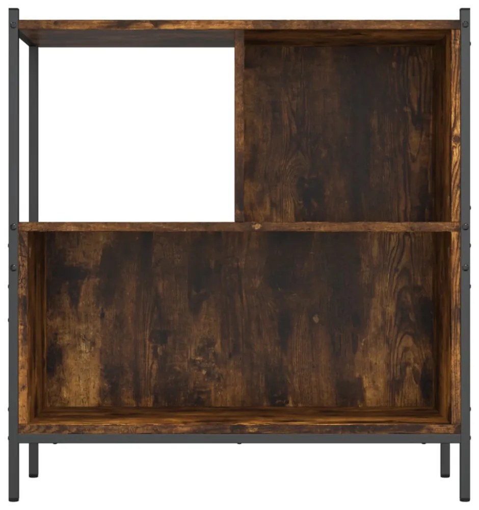 füstös tölgy színű szerelt fa könyvszekrény 72 x 28 x 77,5 cm