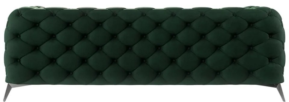 Sötétzöld bársony kanapé 225 cm Chelsea – Ropez