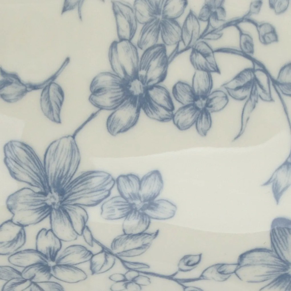 Kerámia tálalóedény Finom virágok 20 cm, kék