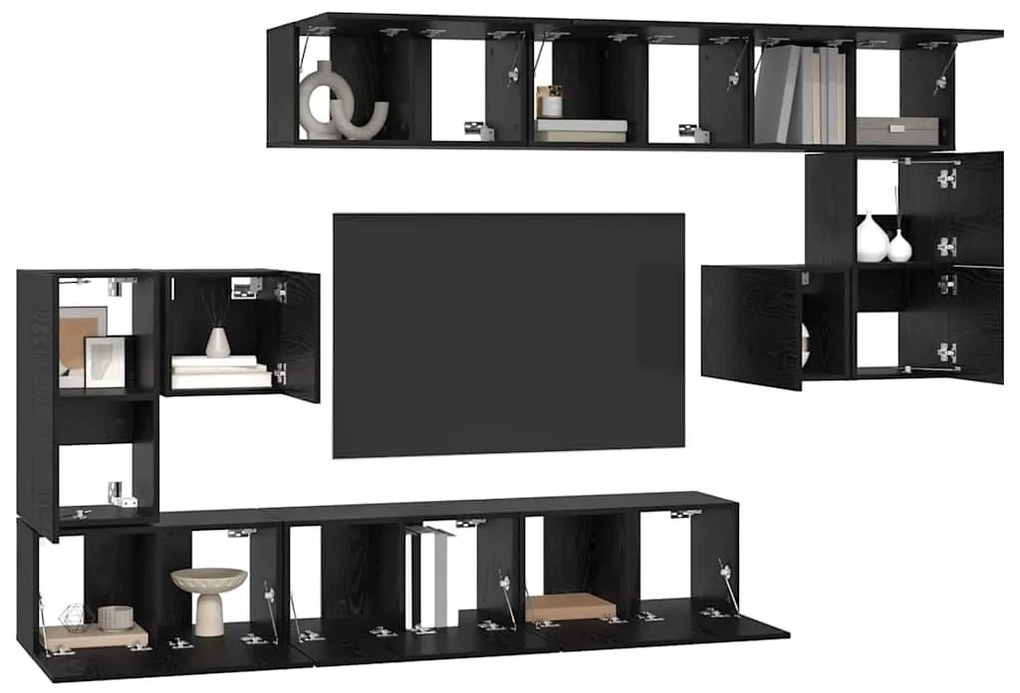 TV szekrény garnitúra 10 pcs Musta tammi 60 x 30 x 30 cm