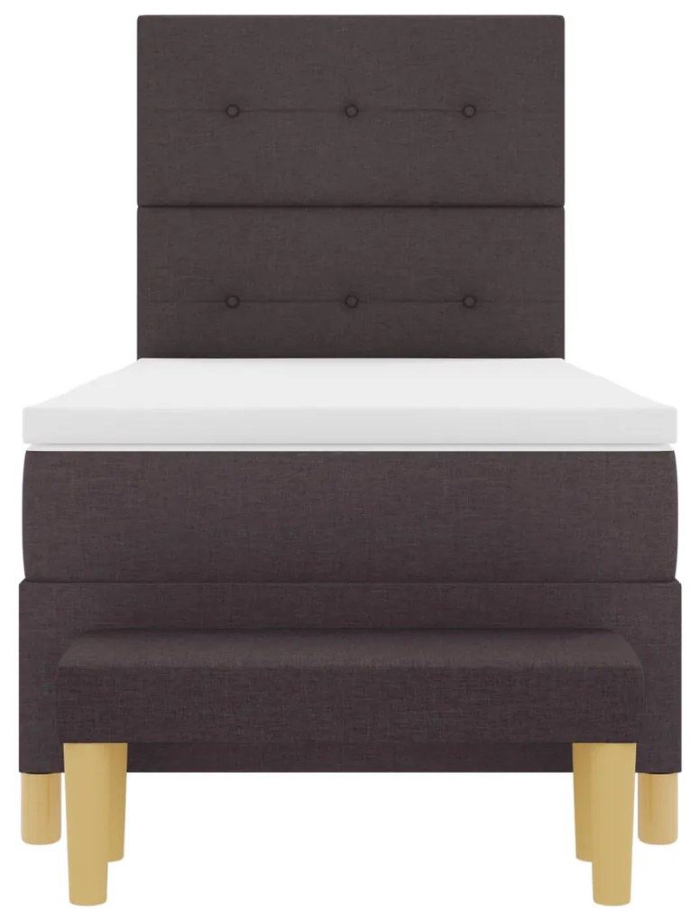 Boxspring Ágy Matrachoz és Padhoz Sötétbarna 100x200 cm Szövet