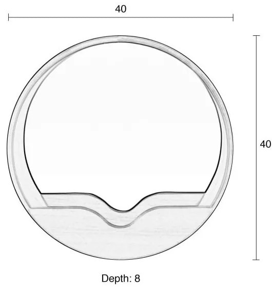 Round Wall fali tükör tárolóval, ⌀ 40 cm - Zuiver