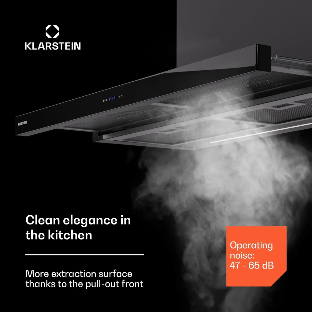 Klarstein Mariana 90 Neo, lapos páraelszívó, 90 cm, 640 m³/h, légelszívás, LED