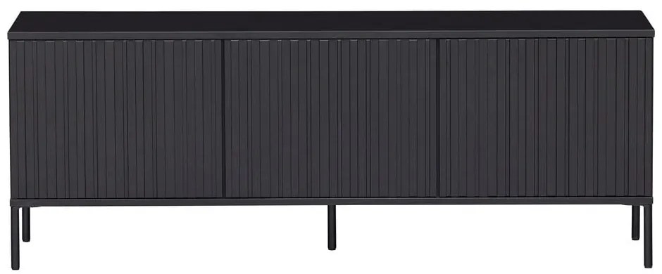 Fekete borovi fenyő TV-állvány 150x56x44 cm Gravure – WOOOD