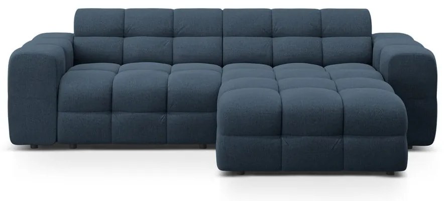 Sötétkék sarokkanapé (jobb oldali-heverő résszel) Kendal – Micadoni