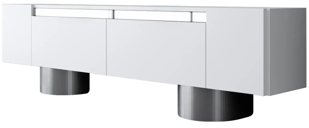 TV szekrény Bohem - White, Silver